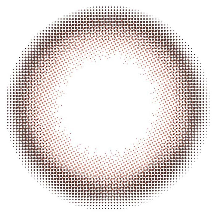 A ring of small, evenly spaced dots—densest at the edge and fading toward the white center—mirrors the subtle pattern of Topards 1-Day Cream Rose (10pk) daily lenses by Topards, which also provide UV protection.