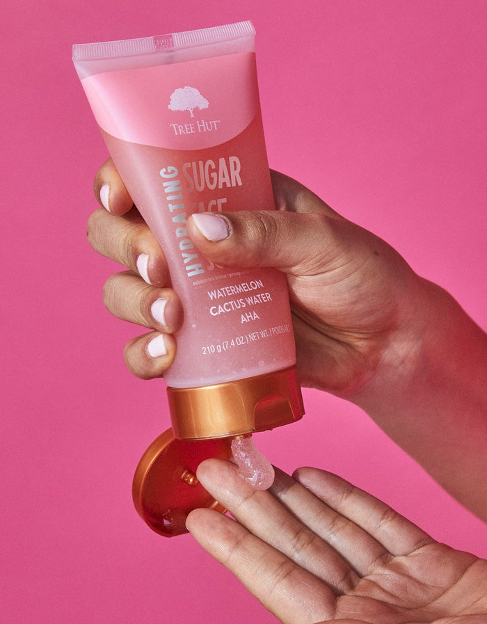 TREE HUT Hydrating Sugar Face Scrub Watermelon Cactus Water AHA سكراب البشرة بالبطيخ