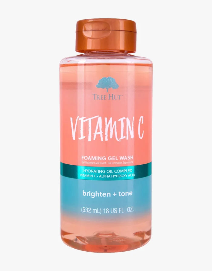 TREE HUT vitamin c foaming gel wash hydrating oil complex vitamin c alpha hyaluronic acid brighten + tone