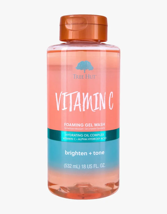 TREE HUT vitamin c foaming gel wash hydrating oil complex vitamin c alpha hyaluronic acid brighten + tone