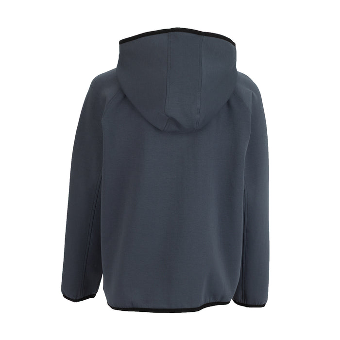Youth fleece full-zip hoodie in dark ombre blue with attached hood and long sleeves