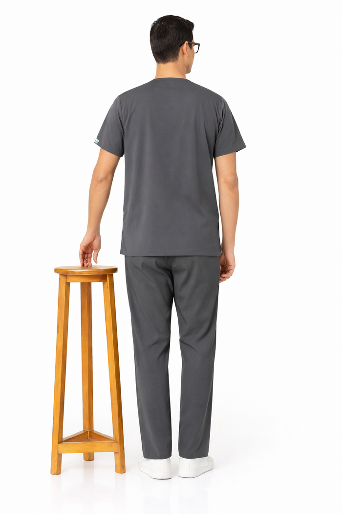 TSM ELITE 6 POCKET MANDARIN (GREY) MENS SCRUB