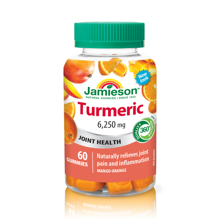 31001073 Jamieson Turmeric Gummies 6,250 mg, Orange Mango, 60 ct 9449_R2103_Turmeric Gummies_300cc_BTL_EN