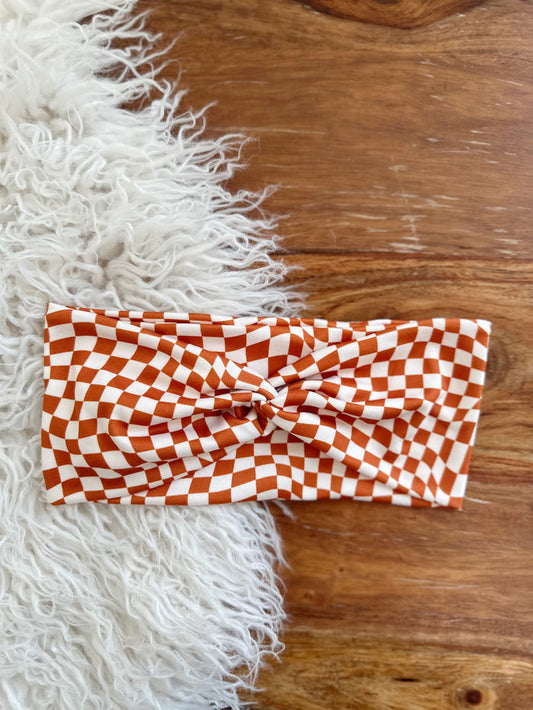 Twistband - Wavy Cognac Checker