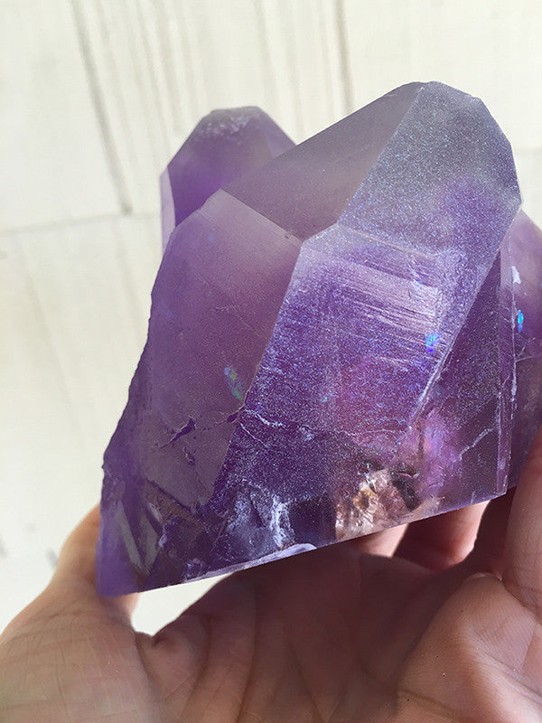 URETHANE GLOW IN THE DARK WALL CRYSTAL- MEDIUM- PURPLE HOLOGRAPHIC
