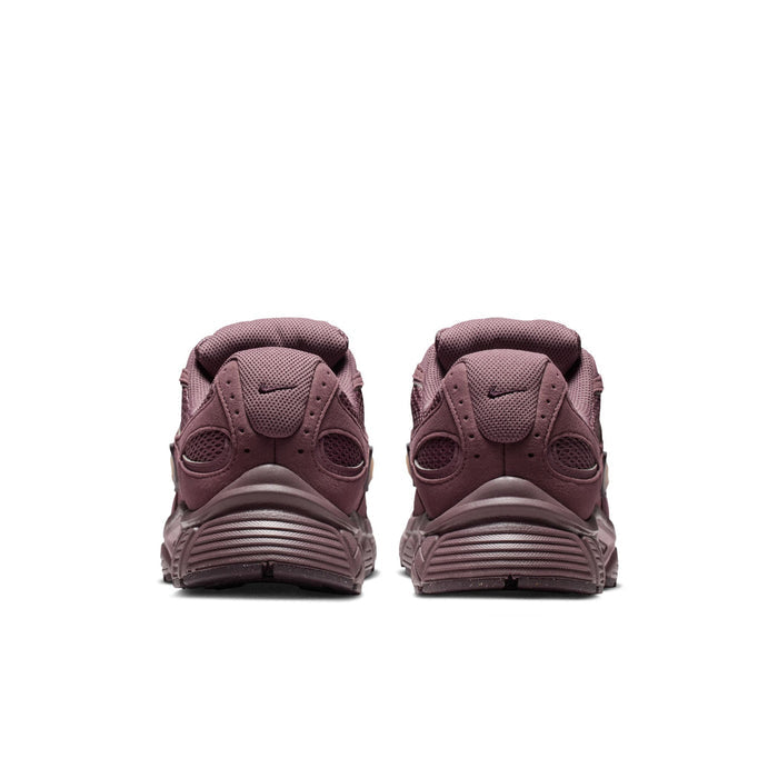 Men's athletic sneakers, dusty mauve, rear view with heel cushioning and pull tab