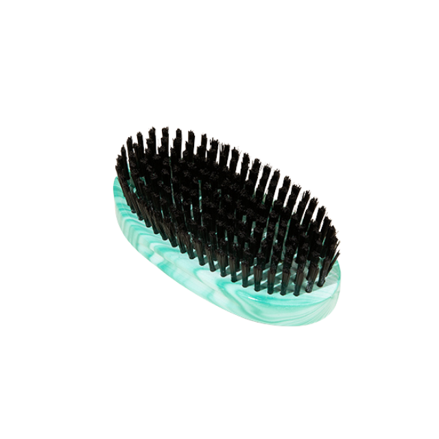 Bounce Curl vegan smoothing brush in marbled teal color.