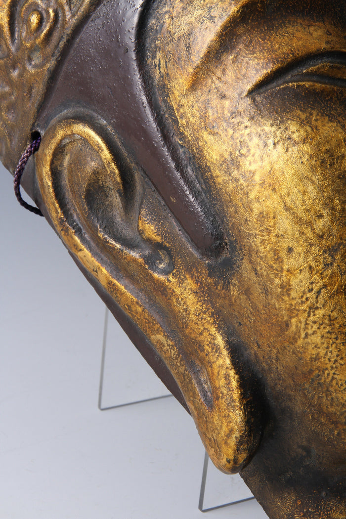 Vintage Paper Clay Kannon Mask  Early Showa Era, Japanese Buddhism