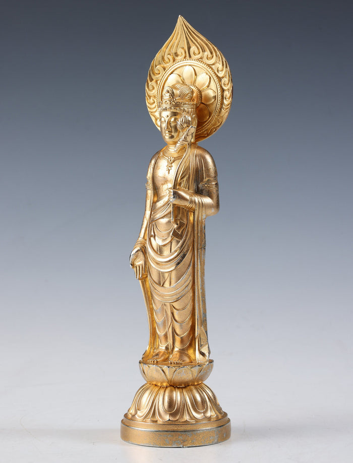 Vintage Shou Kannon Bosatsu Figure  Japanese Iron Buddhism Statue