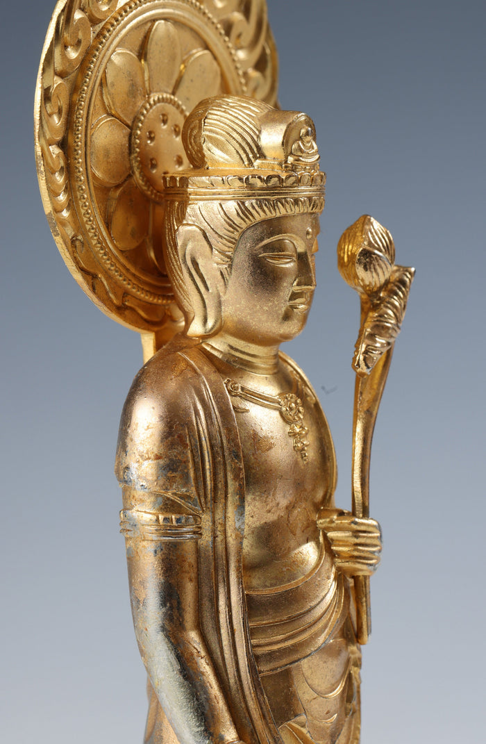 Vintage Shou Kannon Bosatsu Figure  Japanese Iron Buddhism Statue