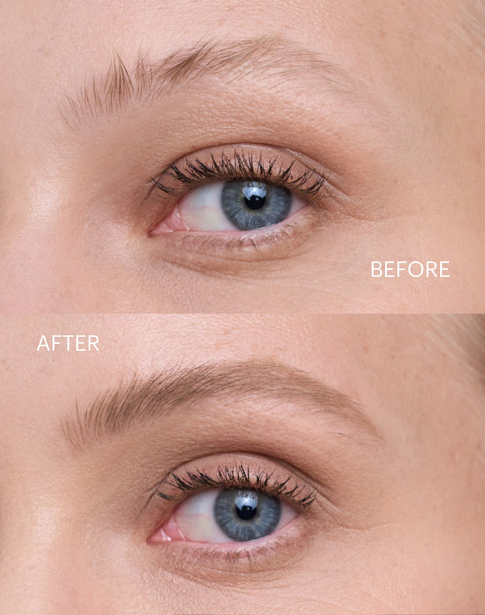 fluffy-brow-filler; blonde: Before & After des Fluffy Brow Fillers in Blonde