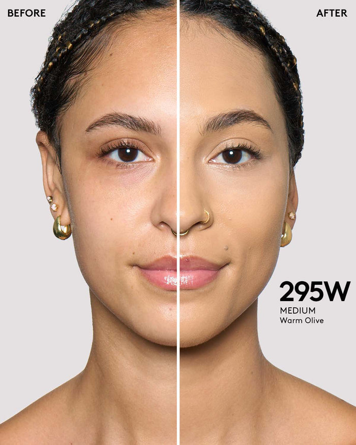 Before and after of medium skin toned mode.