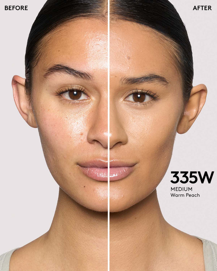 Before and after of medium skin toned mode.