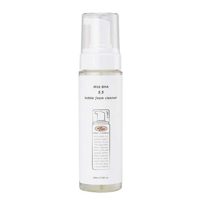 WHAT A SKIN Mild BHA 5.5 Bubble Foam Cleanser Acne