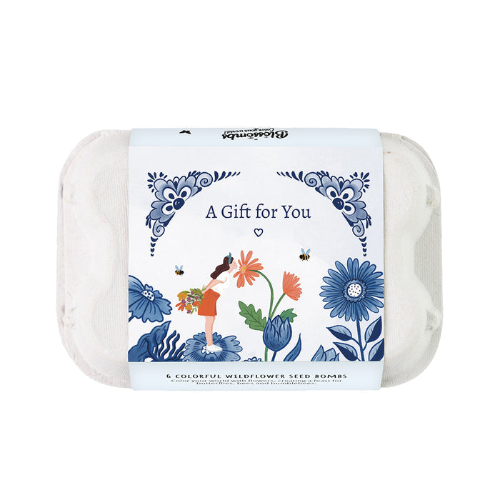Wildflower Seed Ball Gift Box | 'A Gift For You' Mini Egg Carton (6 Seed Balls)