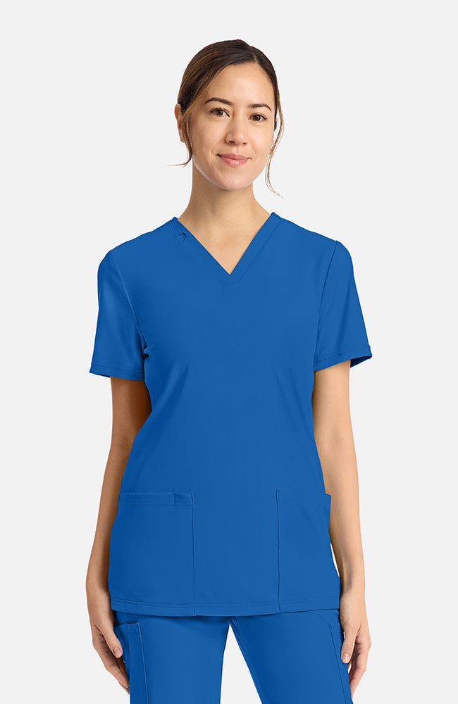 Women's Scrub Set: 2-Pocket V-Neck Scrub Top & 5-Pocket Straight Leg Scrub Pant