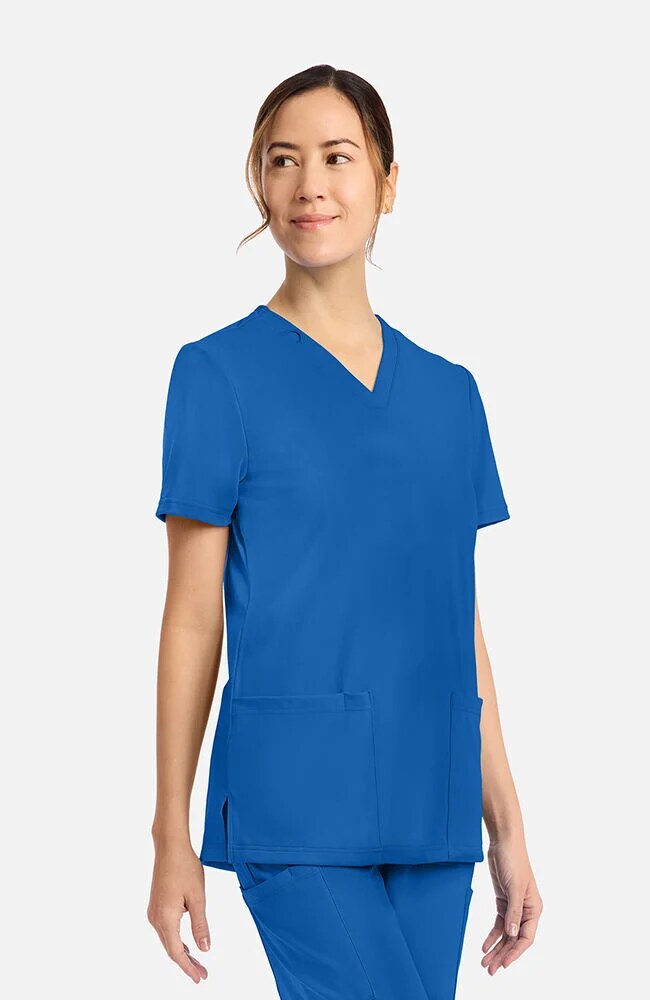 Women's Scrub Set: 2-Pocket V-Neck Scrub Top & 5-Pocket Straight Leg Scrub Pant