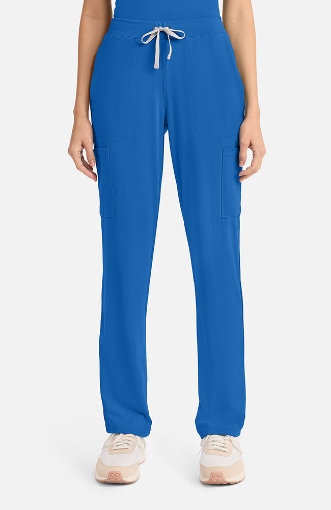 Women's Scrub Set: 2-Pocket V-Neck Scrub Top & 5-Pocket Straight Leg Scrub Pant