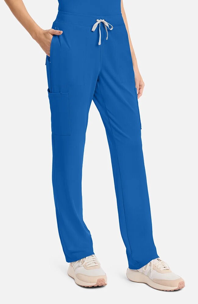 Women's Scrub Set: 2-Pocket V-Neck Scrub Top & 5-Pocket Straight Leg Scrub Pant