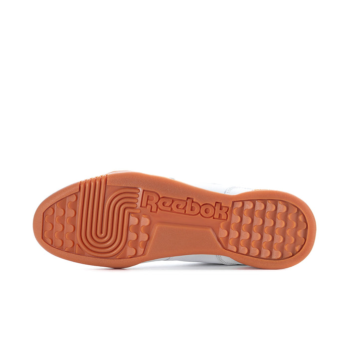 Reebok sneaker outsole, textured tan rubber with Reebok branding