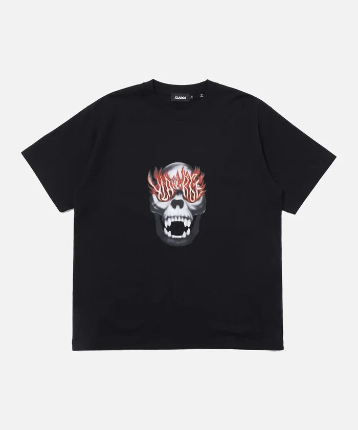 XLarge - Skull in Flames S/S Tee - Black - T-shirts - 201261011006