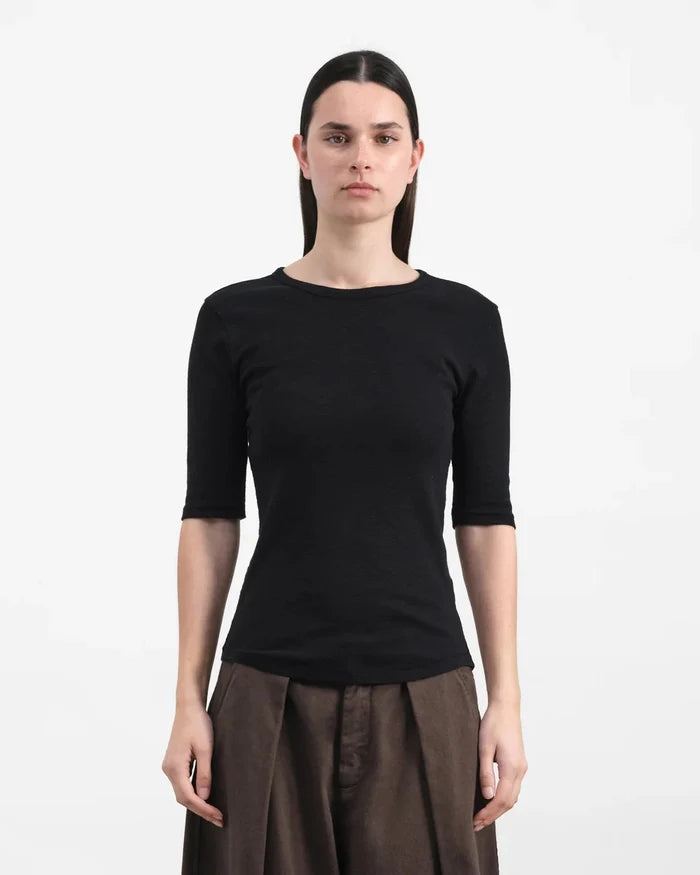 YMC - Charlotte T-shirt - Black - Tops - Q6AZB