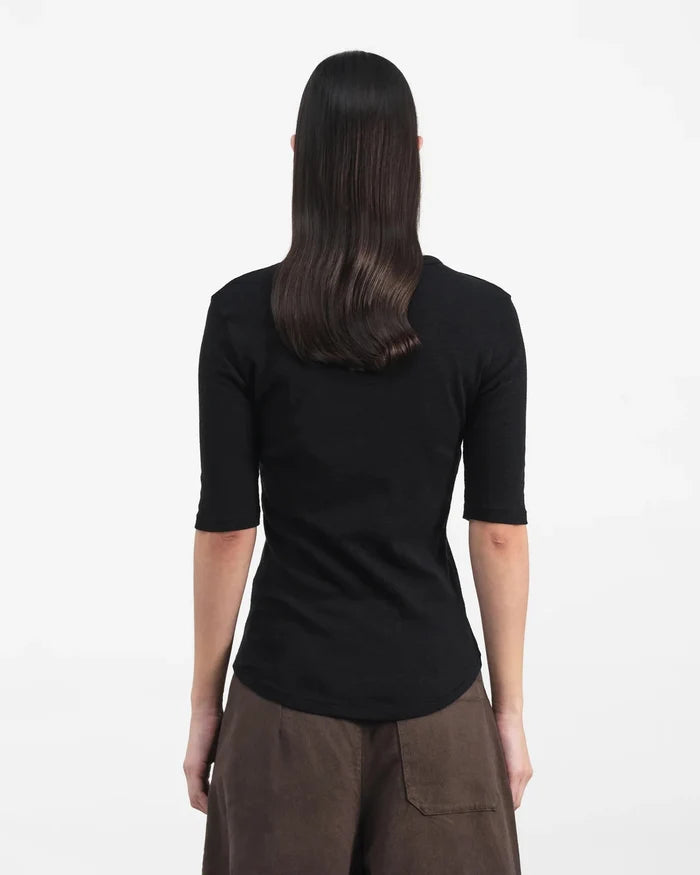 YMC - Charlotte T-shirt - Black - Tops - Q6AZB