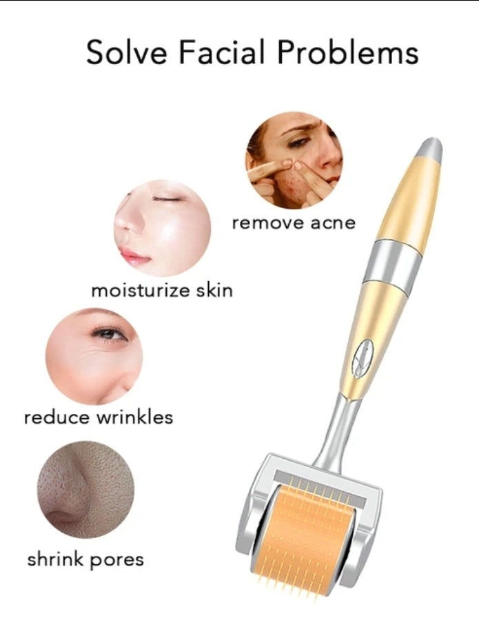 ZGTS Professional Gold Plated 192 Needles Titanium Alloy Derma Roller - SD Cosmetics Care