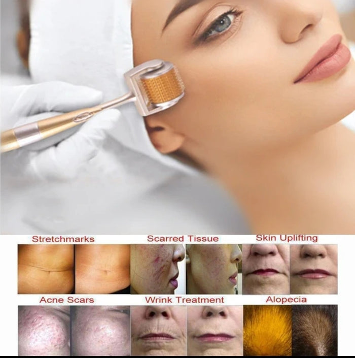 ZGTS Professional Gold Plated 192 Needles Titanium Alloy Derma Roller - SD Cosmetics Care